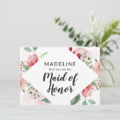 Carte de proposition de la femme de ménage d'honne (Debout devant)