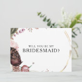 Carte de proposition de la femme de ménage florale (Debout devant)