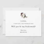 Carte de proposition de la femme de ménage florale (Dos)