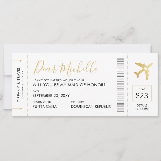 Carte de proposition de la femme d'honneur de mari (Devant)