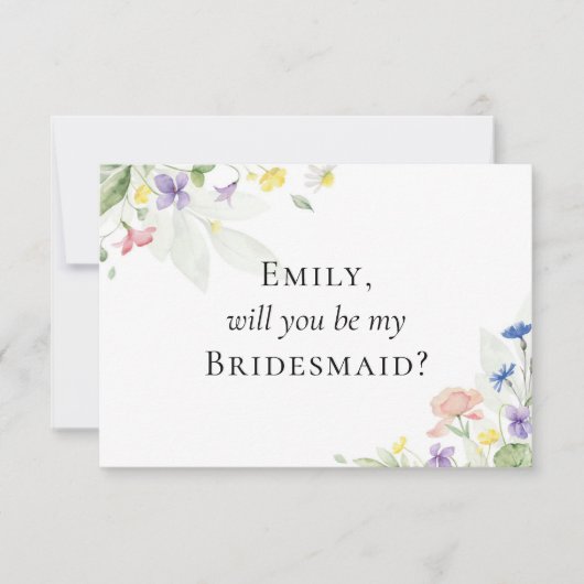 Carte de proposition de la fête de naissance Fleur (Devant)