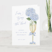 Carte de proposition de la nuptiale Blue Hydrangea (Devant)