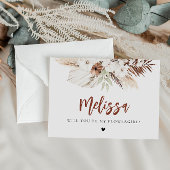 carte de proposition de la pampa grass boho brides