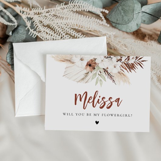carte de proposition de la pampa grass boho brides