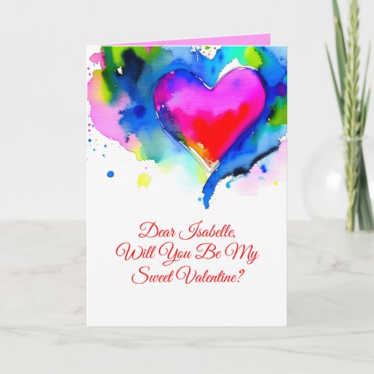 Carte de proposition de la Saint-Valentin avec per (Devant)