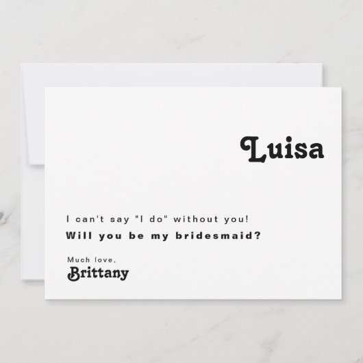 Carte de proposition de la servante d'accueil mode (Dos)