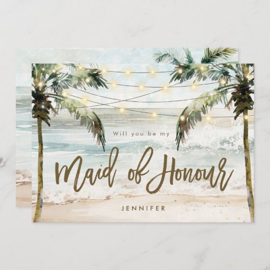 carte de proposition de la servante d'honneur (Devant / Derrière)