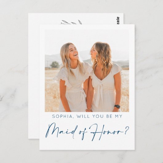 Carte de proposition de la servante d'honneur mini (Devant / Derrière)