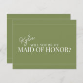 Carte de proposition de la servante d'honneur mode (Devant / Derrière)