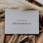 Carte de proposition de la servante d'information<br><div class="desc">Cette carte de proposition de femme de chambre chic en typographie est parfaite pour un mariage moderne. Le design simple est composé d'une typographie minimaliste classique en noir et blanc, dans un style boho rustique. Personnalisable dans n'importe quelle couleur. Gardez le design minimal et élégant, en l'état, ou personnalisez-le en...</div>