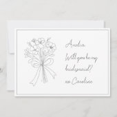 Carte de proposition de l'arc et des fleurs dessin (Devant)