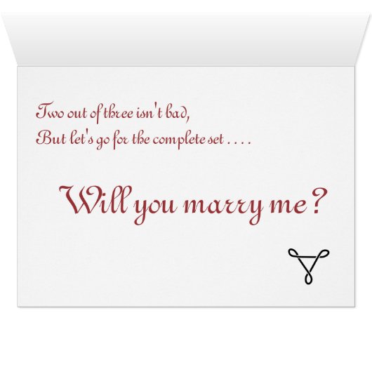 Carte de proposition de mariage (Intérieur Horizontal (Bas))