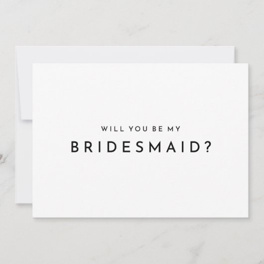 Carte de proposition de Mariage Bridesmaid moderne (Devant)