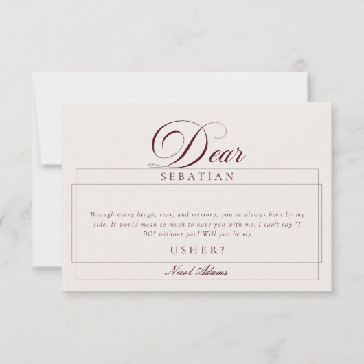 Carte de proposition de mariage classique ivoire b (Devant)