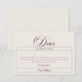 Carte de proposition de mariage classique ivoire b (Devant / Derrière)