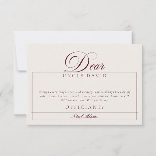 Carte de proposition de mariage classique ivoire b (Devant)