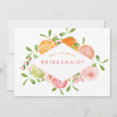 Carte de proposition de Mariage d'aquarelle Citrus (Devant)