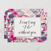 Carte de proposition de Mariage rose Floral (Devant / Derrière)