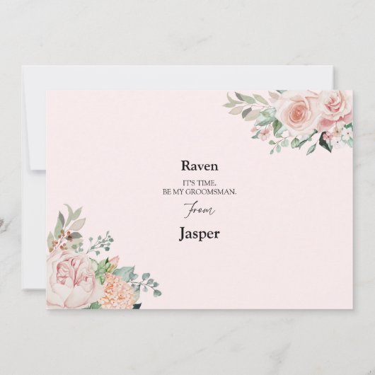 Carte de proposition de Mariage rose flou (Dos)