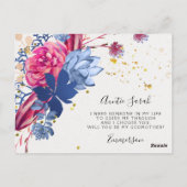 Carte de proposition de marraine florale bleue ros (Dos)