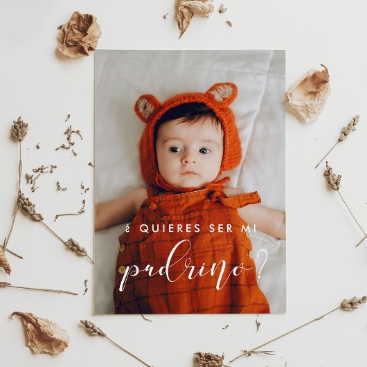 Carte de proposition de parrain élégante Quieres s