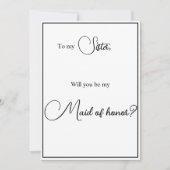Carte de proposition de soeur Maid of Honor (Devant)