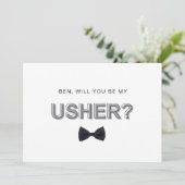 Carte de proposition de témoin audacieux avec cont (Debout devant)