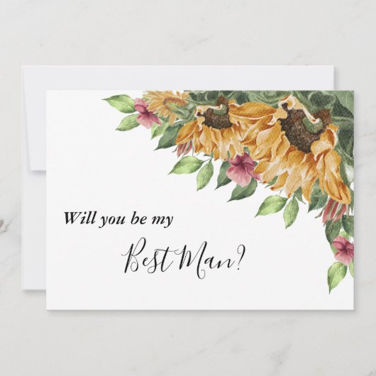 Carte de proposition de témoin de mariage Boho Sun (Devant)