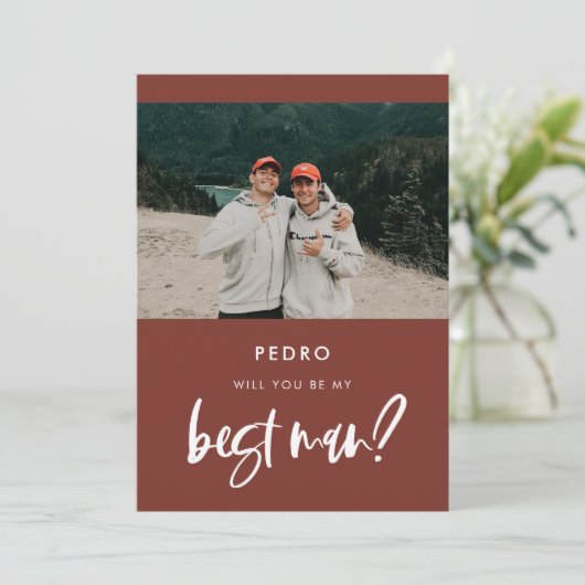 Carte de proposition de témoin de mariage moderne (Debout devant)
