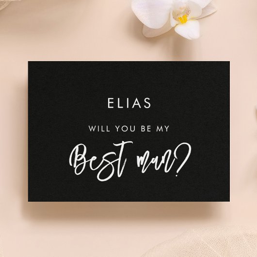 Carte de proposition de témoin de mariage noir con