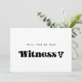 Carte de proposition de témoin de script rétro vin (Debout devant)