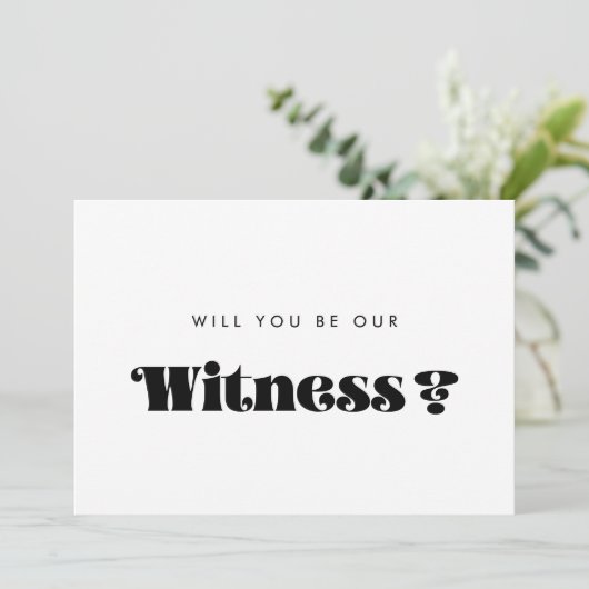 Carte de proposition de témoin de script rétro vin (Debout devant)