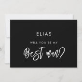 Carte de proposition de témoin noir moderne contem (Devant)