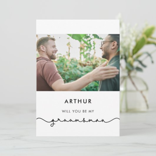 Carte de proposition de témoin simple et mignonne (Debout devant)