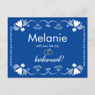Carte de Proposition Demoiselle d'Honneur Bleue Pa