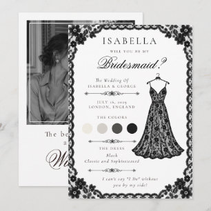 Carte de Proposition Demoiselle d'Honneur Broderie