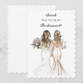 Carte de proposition demoiselle d'honneur pastel r (Devant / Derrière)