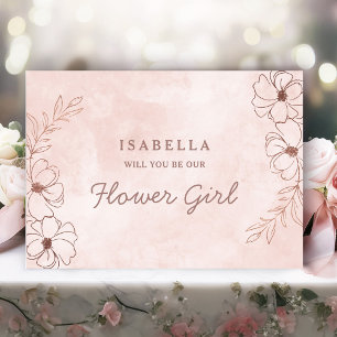 Carte de Proposition Demoiselle d'Honneur Rose Pâl