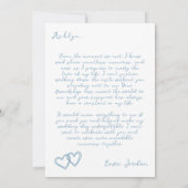 Carte de proposition d'Epoux Bleu Dessin À La Main (Dos)