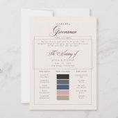 Carte de proposition d'information sur la palette (Dos)