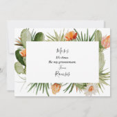 Carte de proposition du Groomsman Cactus Floral De (Dos)