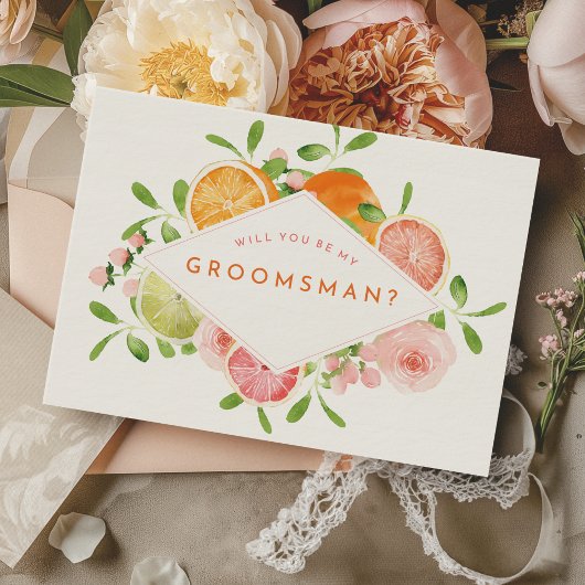 Carte de proposition du Mariage d'aquarelle Citrus