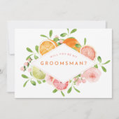 Carte de proposition du Mariage d'aquarelle Citrus (Devant)