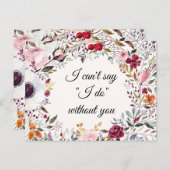 Carte de proposition du Mariage de fleurs d'aquare (Devant / Derrière)