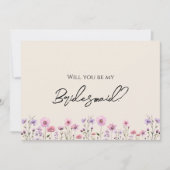 Carte de proposition du Mariage Fleur sauvage mode (Devant)