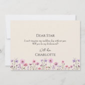 Carte de proposition du Mariage Fleur sauvage mode (Dos)