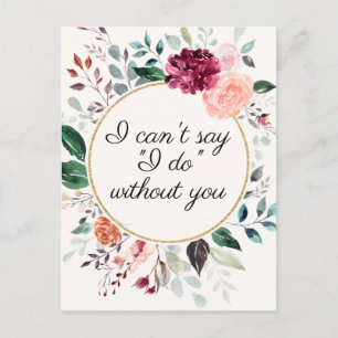 Carte de proposition du Mariage Floral Rustique Br