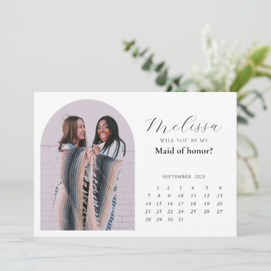 Carte de proposition d'une servante d'arche minima (Debout devant)