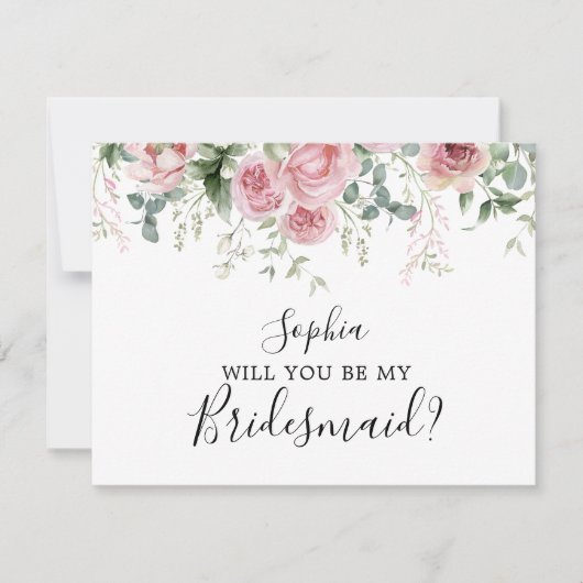 Carte de proposition d'une servante de ménage rose (Devant)