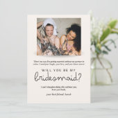 Carte de proposition Elegant Bridesmaid avec photo (Debout devant)